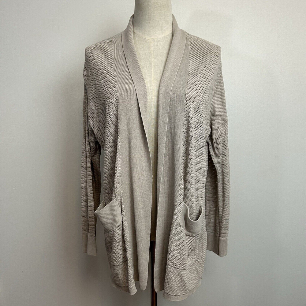 Wilfred Aritzia Sz.S Silk Cashmere Open Front Drop Shoulder Mesh Knit Cardigan